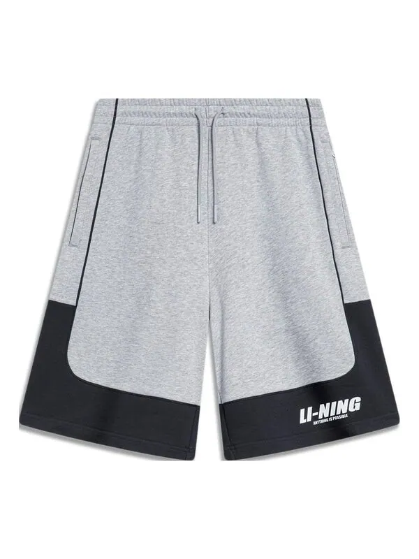 Шорты с графическим цветным блоком Li-Ning — изображение 1 из 2, серый/темно-синий