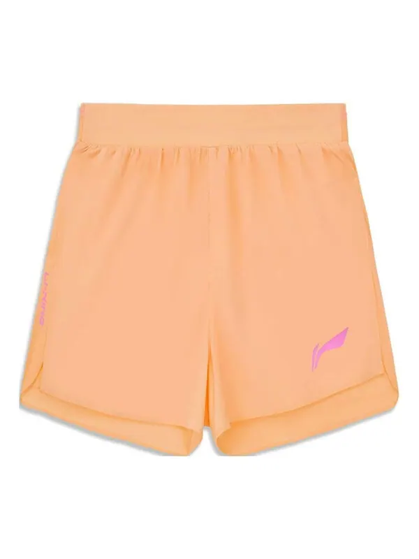 Шорты с графическим принтом для бега Li-Ning — изображение 1 из 2, оранжевый/фиолетовый