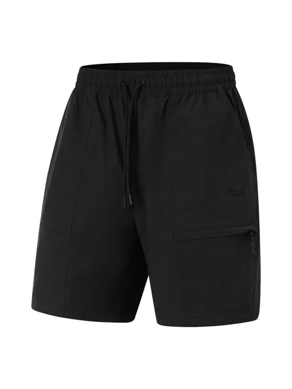 Шорты с логотипом, водонепроницаемые, свободного покроя Li-Ning — изображение 1 из 2, черный