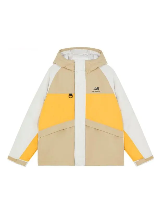 Куртка New Balance Trendy Color Block Jacket 'Beige White Yellow' — изображение 1 из 2, бежевый