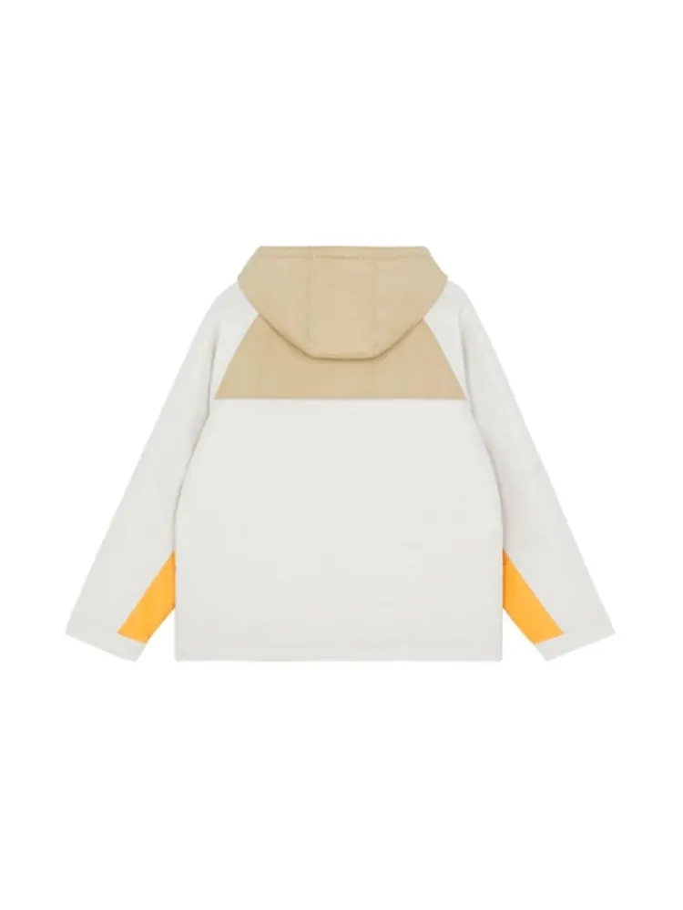 Куртка New Balance Trendy Color Block Jacket 'Beige White Yellow' — изображение 2 из 2, бежевый