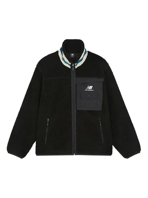Куртка New Balance Unisex Keep Warm Stand Collar Knitting Jacket Black — изображение 1 из 3, черный