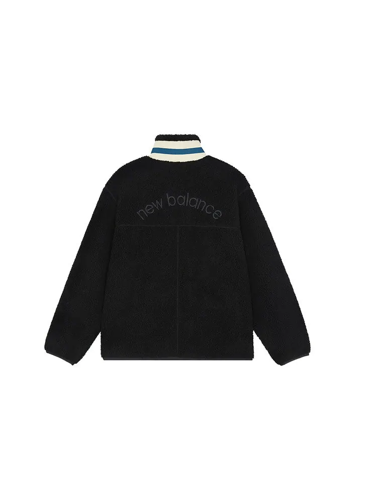 Куртка New Balance Unisex Keep Warm Stand Collar Knitting Jacket Black — изображение 2 из 3, черный