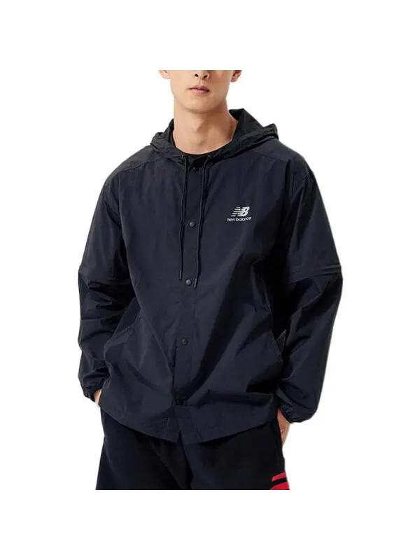 Куртка с логотипом и принтом повседневная куртка New Balance — изображение 3 из 4, черный