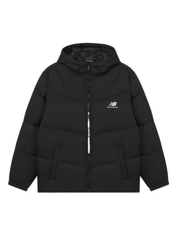 Куртка с логотипом и принтом средней длины New Balance — изображение 1 из 2, черный/белый