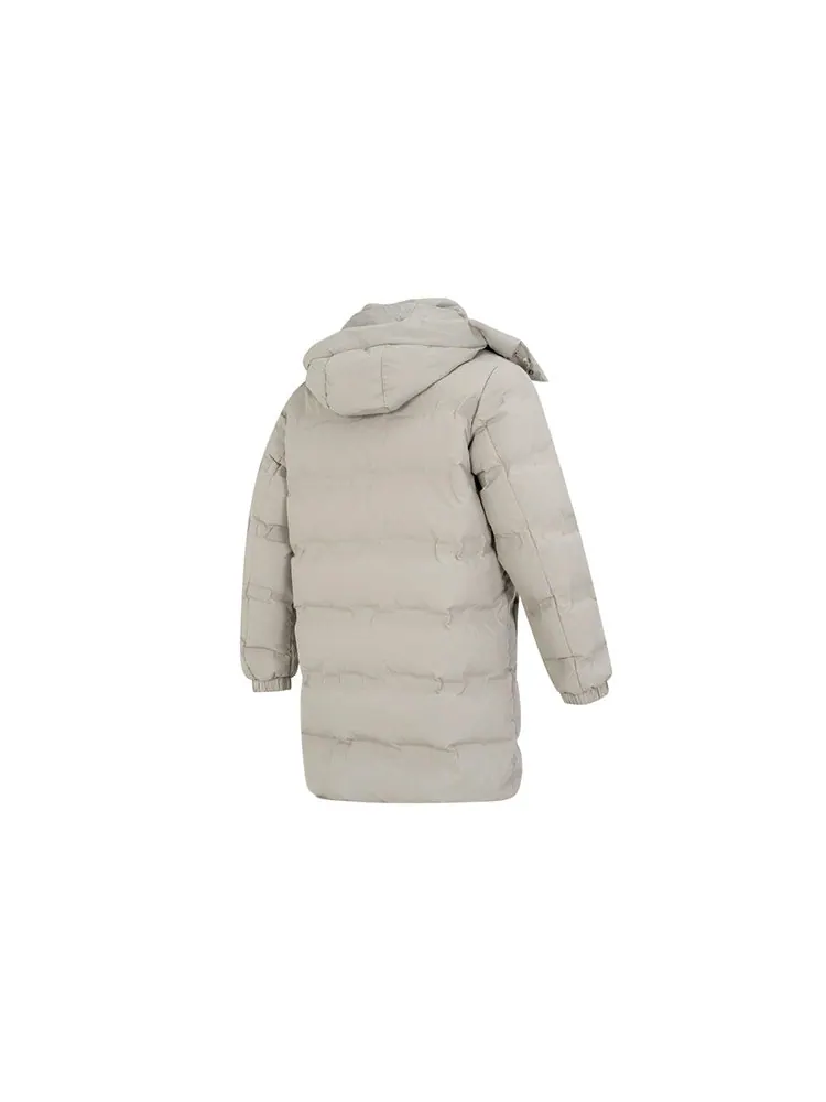 Куртка New Balance Long Puffer Jacket 'Grey' — изображение 2 из 2, серый