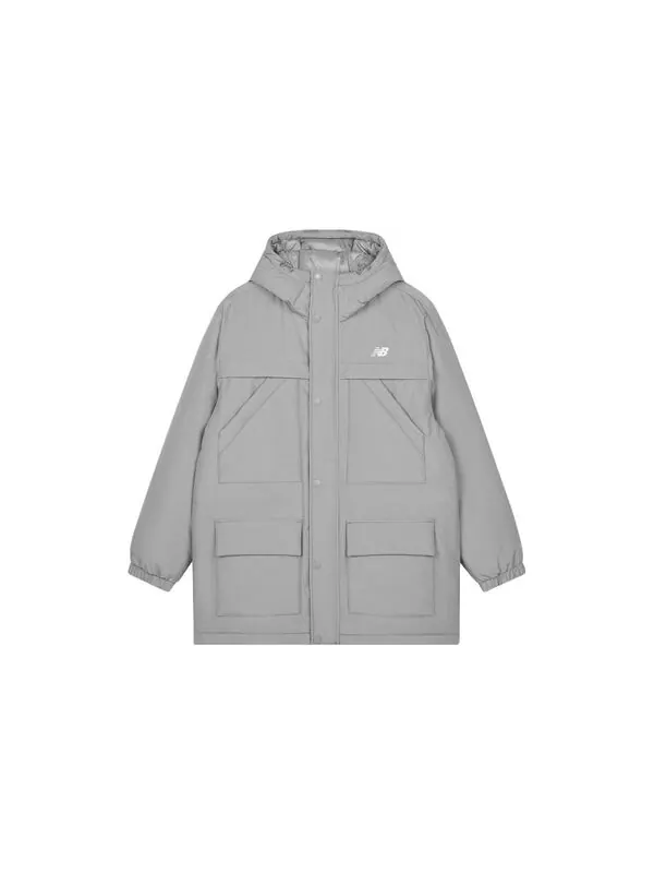 Куртка спортивные длинные пуховики New Balance — изображение 2 из 3, серый