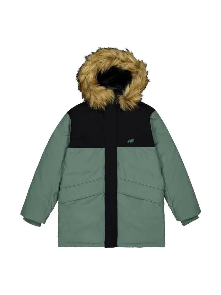 Куртка New Balance Warm Long Parka Jacket 'Green Black'