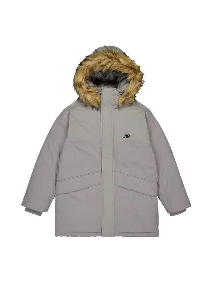 Пальто New Balance Warm Hooded Coat 'Grey' — изображение 1 из 3, серый