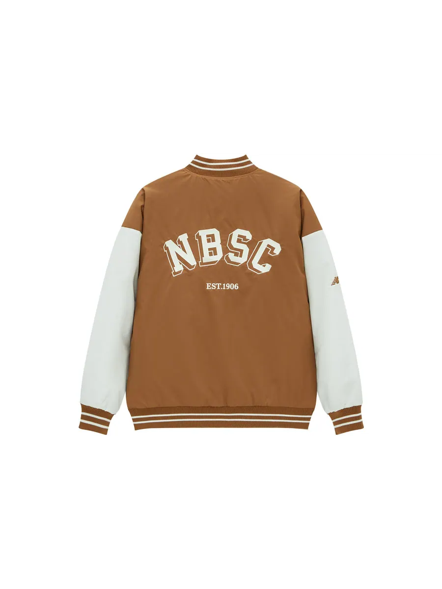 Куртка New Balance Baseball Varsity Jacket 'Tan White' — изображение 2 из 2, бежевый