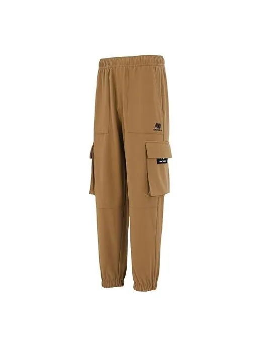Брюки fleece cargo pants 'tan' New Balance