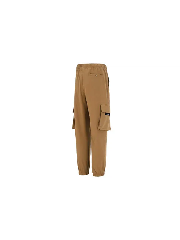 Брюки fleece cargo pants 'tan' New Balance — изображение 2 из 2, бежевый/черный