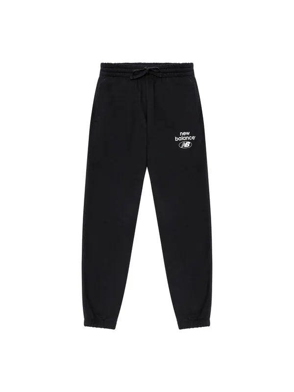 Штаны классические хлопковые спортивные штаны New Balance — изображение 1 из 2, черный/белый