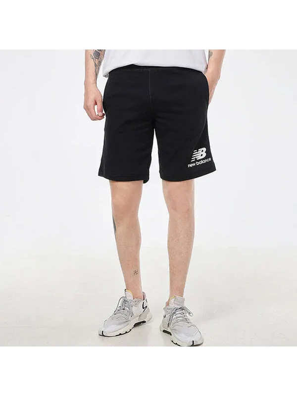 Шорты Essentials Stacked Logo Shorts New Balance — изображение 3 из 4, черный/белый