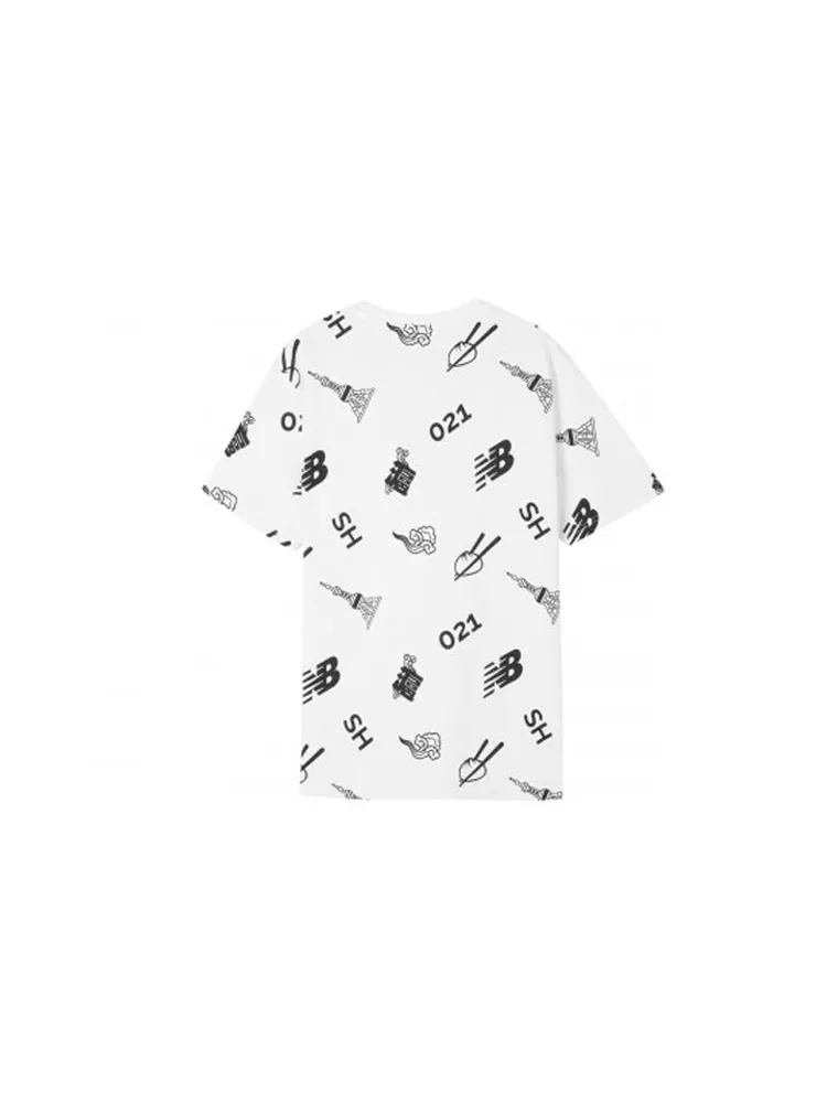 Футболка New Balance Unisex Printing Round-neck White — изображение 2 из 2, белый
