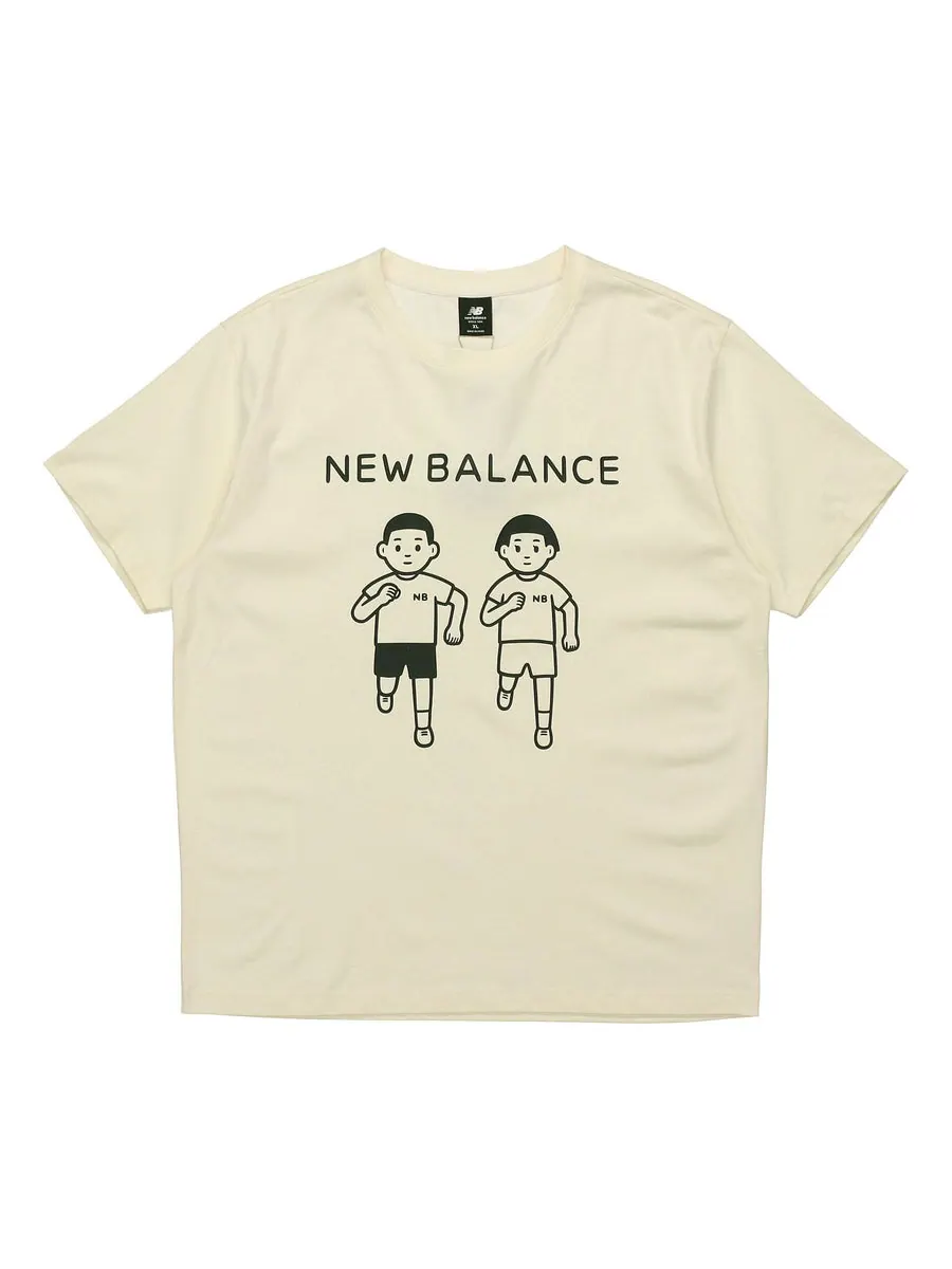 Футболка New Balance x Noritake Unisex Co-branded Fun Pattern Ivory — изображение 1 из 2, белый