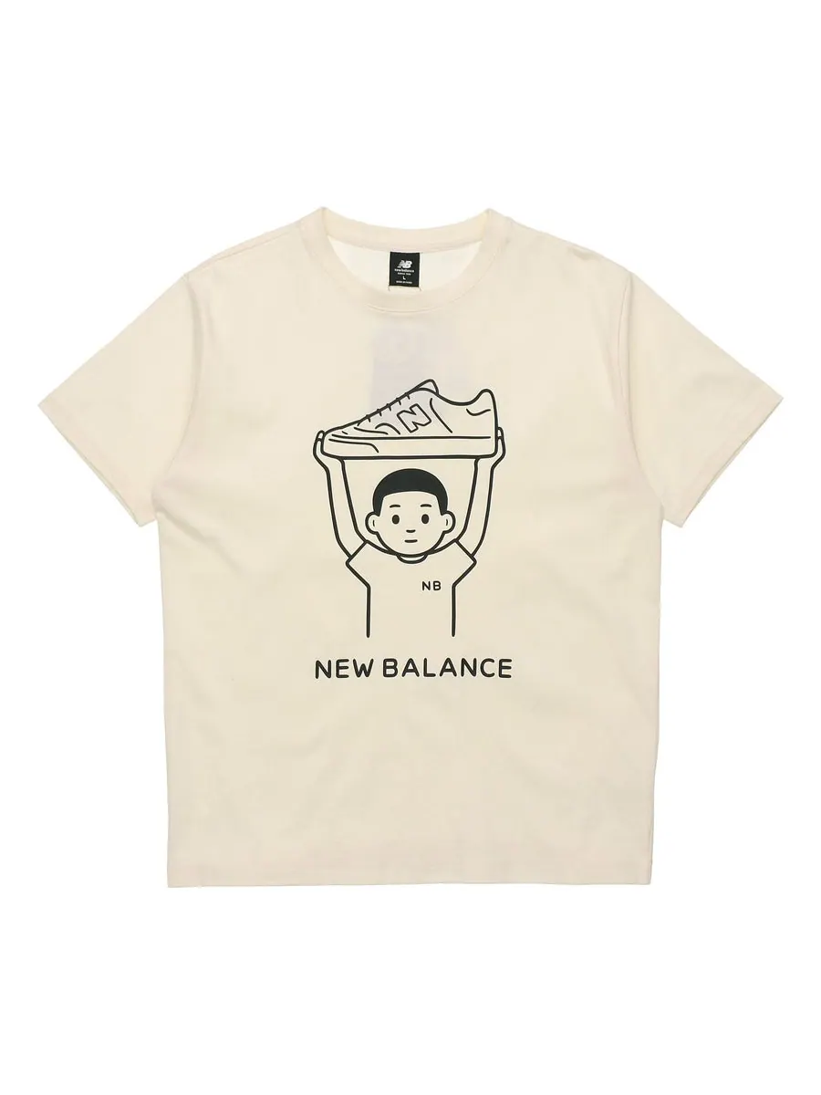 Футболка New Balance x Noritake Unisex Co-branded Fun Pattern Ivory — изображение 1 из 2, белый