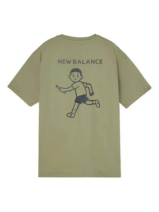 Футболка New Balance x Noritake Unisex Co-branded Nb Villain Pattern Army-Green — изображение 1 из 2, зеленый
