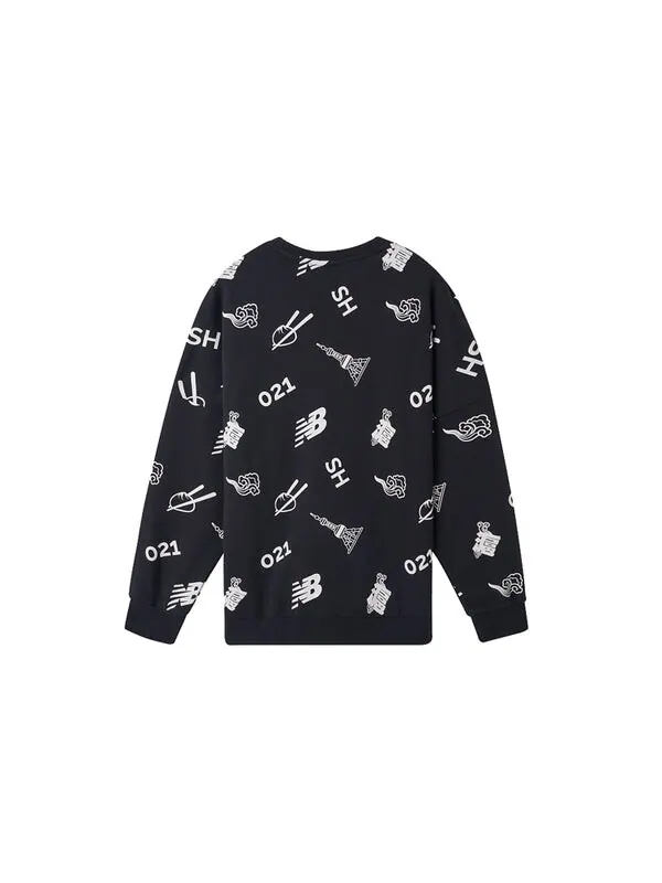 Толстовка New Balance Unisex Printing Round-neck Sweatshirt Black — изображение 2 из 2, черный