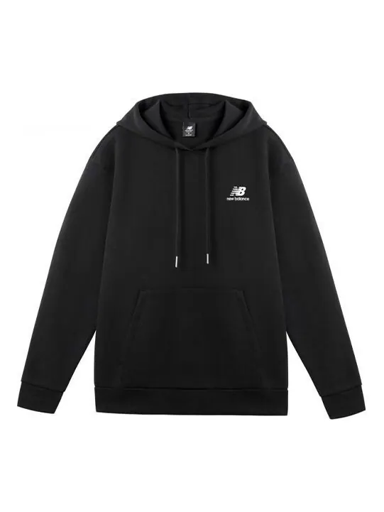 Толстовка с капюшоном с принтом логотипа New Balance — изображение 1 из 2, черный/белый