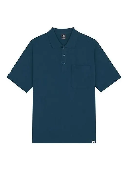 Поло New Balance x Noritake Short Sleeve Polo Shirt 'Blue' AMT12386-ECL — изображение 1 из 2, синий