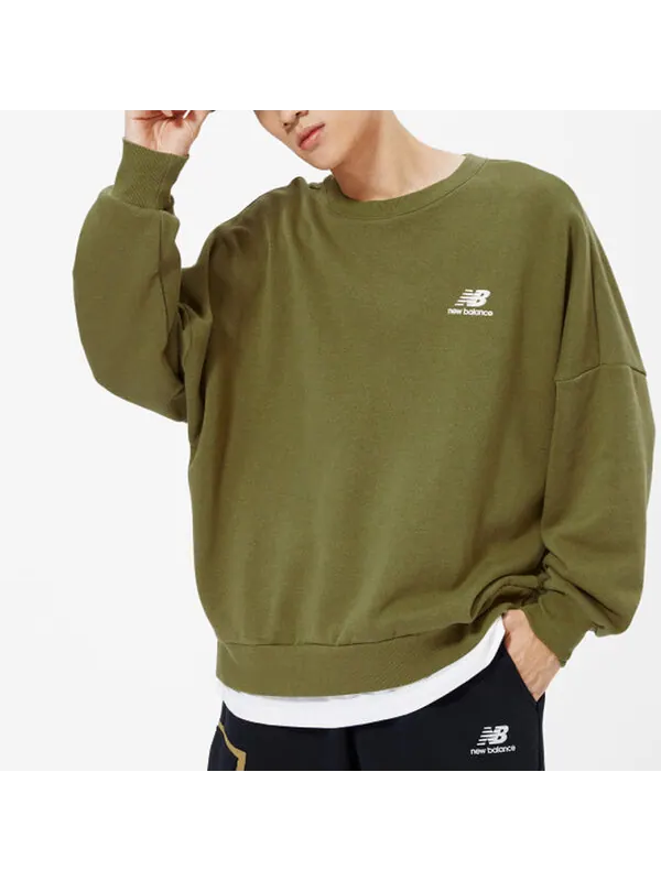 Толстовка New Balance Alphabet Logo Round Neck Long Sleeves Olive Green — изображение 3 из 3, оливковый зеленый