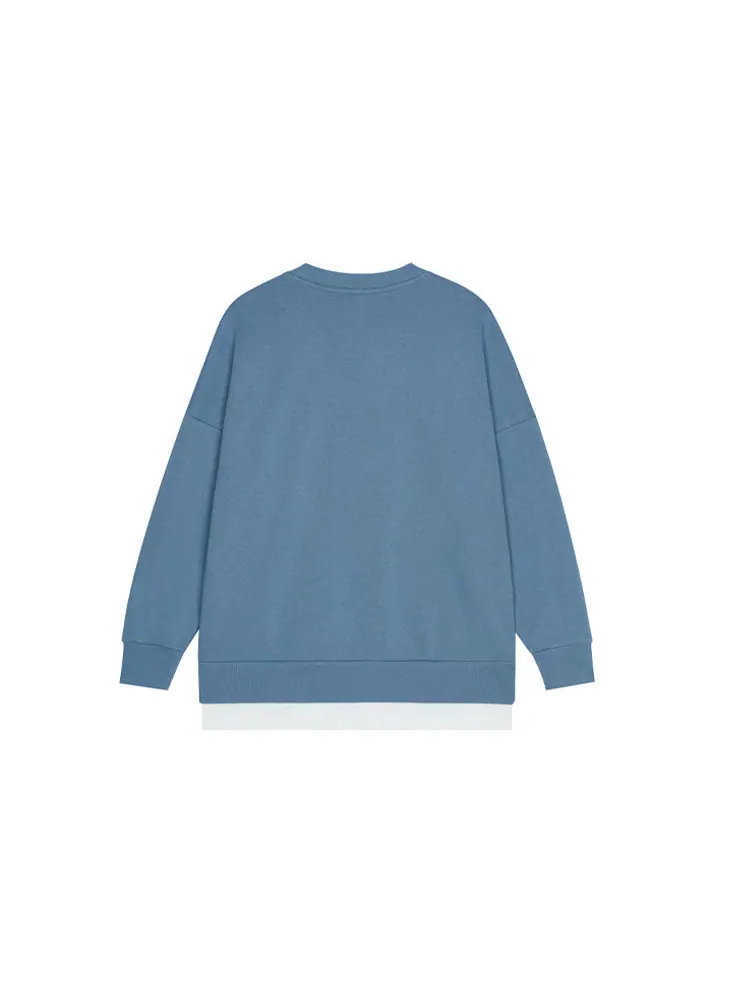 Свитер New Balance Logo Sweatshirt 'Blue' — изображение 2 из 2, синий
