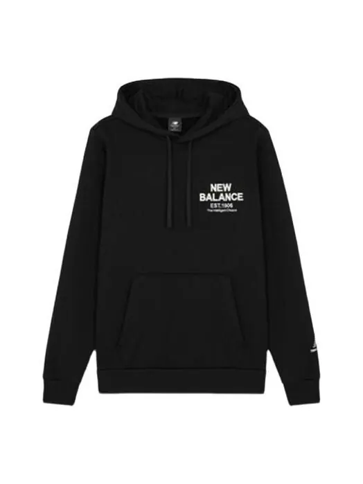 Толстовка New Balance Men's New Balance Casual Sports Hooded Pullover Long Sleeves Black — изображение 1 из 2, черный