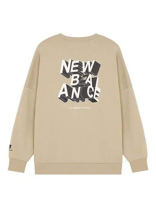 Толстовка New Balance Men's New Balance 3D Logo Printing Round Neck Sports Khaki — изображение 1 из 4, хаки