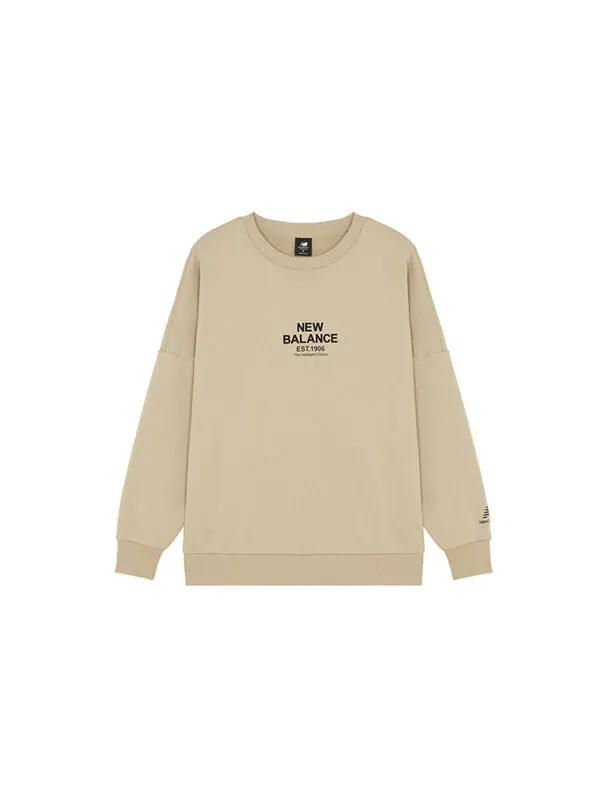 Толстовка New Balance Men's New Balance 3D Logo Printing Round Neck Sports Khaki — изображение 2 из 4, хаки