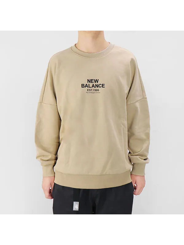 Толстовка New Balance Men's New Balance 3D Logo Printing Round Neck Sports Khaki — изображение 3 из 4, хаки