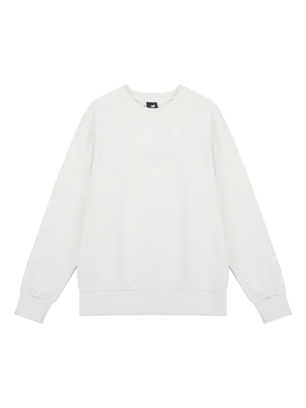 Толстовка New Balance Solid Color Round Neck Sports Pullover White — изображение 1 из 4, белый