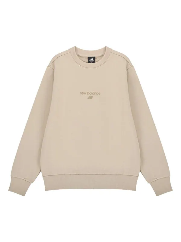 Толстовка New Balance Solid Color Round Neck Sports Pullover Khaki — изображение 1 из 4, хаки