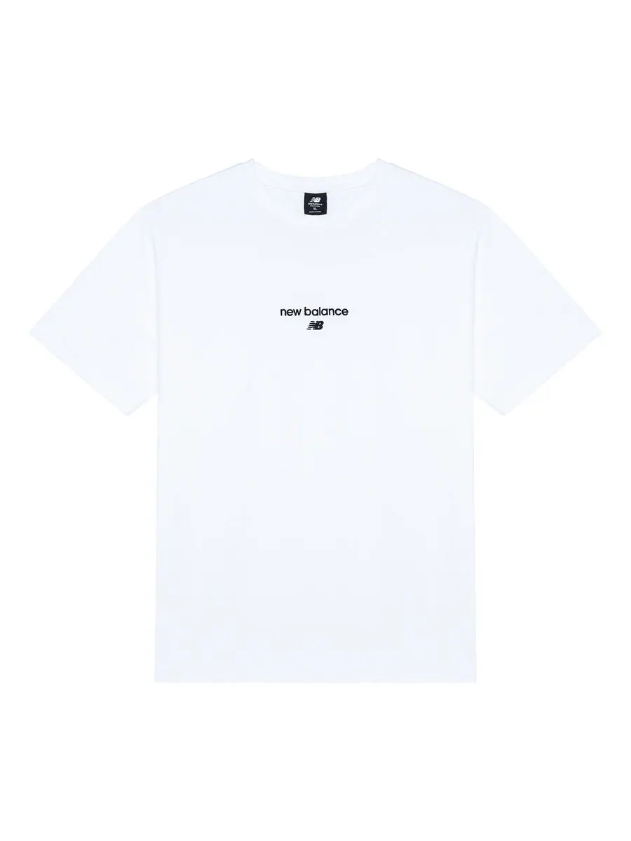 Футболка New Balance Logo T-Shirt 'White' — изображение 1 из 2, белый