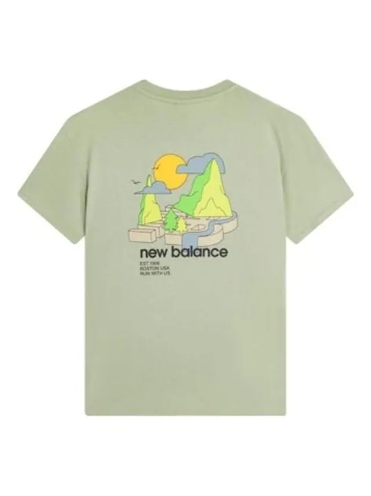 Футболка с графическим принтом New Balance — изображение 1 из 4, зеленый