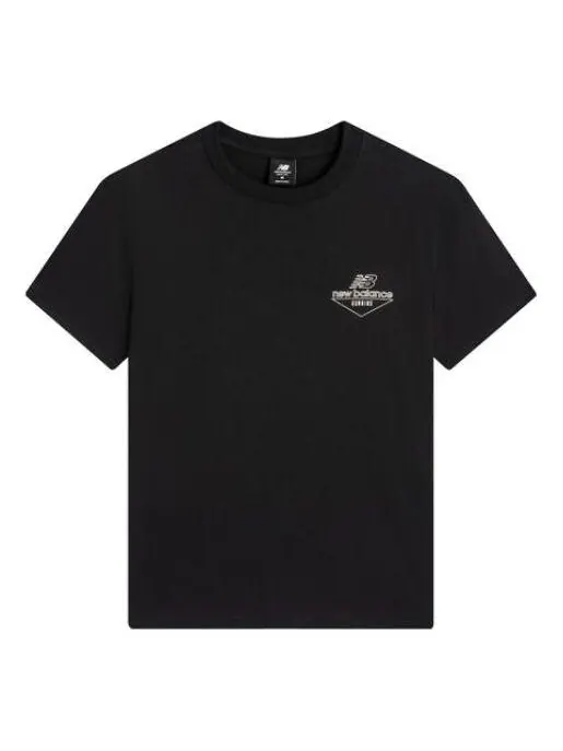 Футболка повседневная футболка с логотипом New Balance — изображение 1 из 2, черный/белый