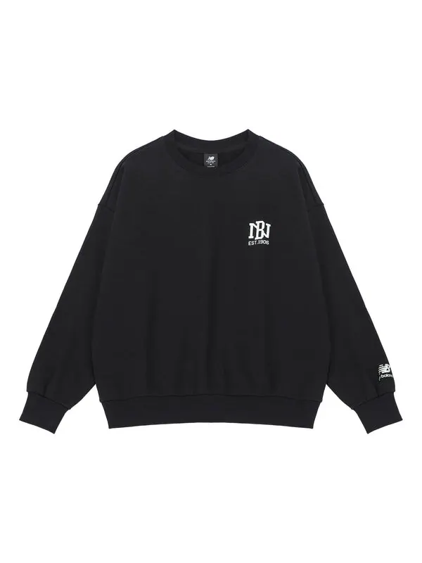 Толстовка с капюшоном и логотипом New Balance — изображение 1 из 2, черный/белый