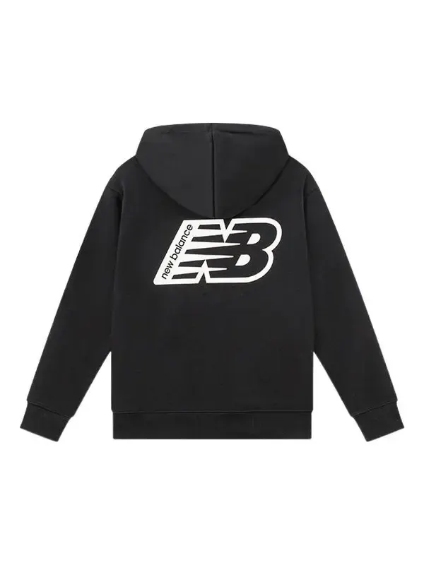 Толстовка классическая повседневная толстовка с принтом логотипа New Balance — изображение 1 из 2, черный/белый