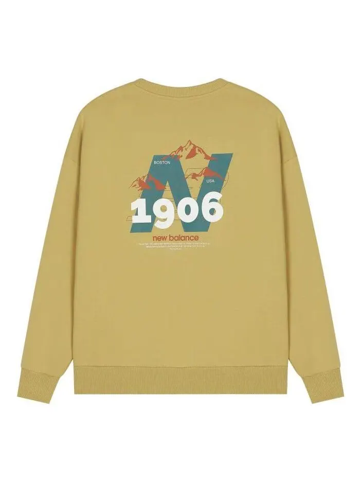 Свитер New Balance Logo Graphic Print Sweatshirt 'Yellow Green White'