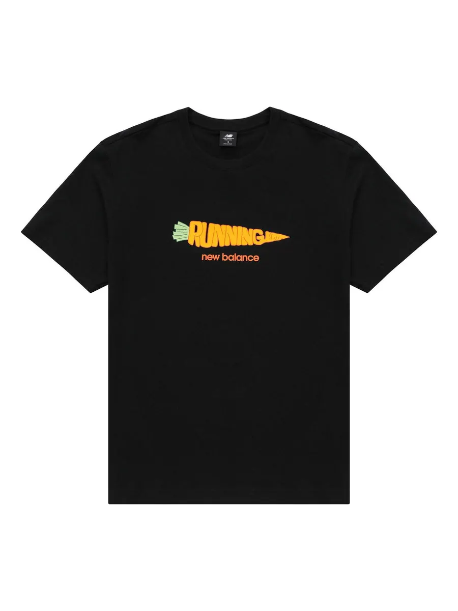 Футболка New Balance Running Graphic Tee 'Black Orange' — изображение 1 из 1, черный