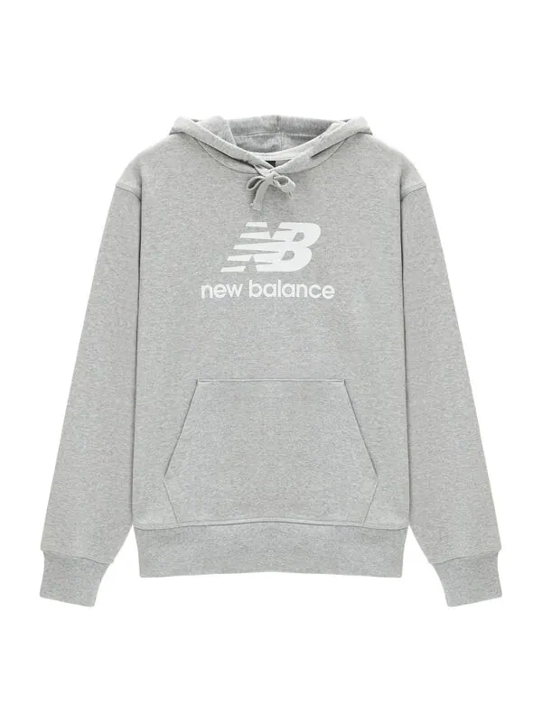 Толстовка с капюшоном с логотипом из французского трикотажа, азиатские размеры New Balance — изображение 1 из 2, серый