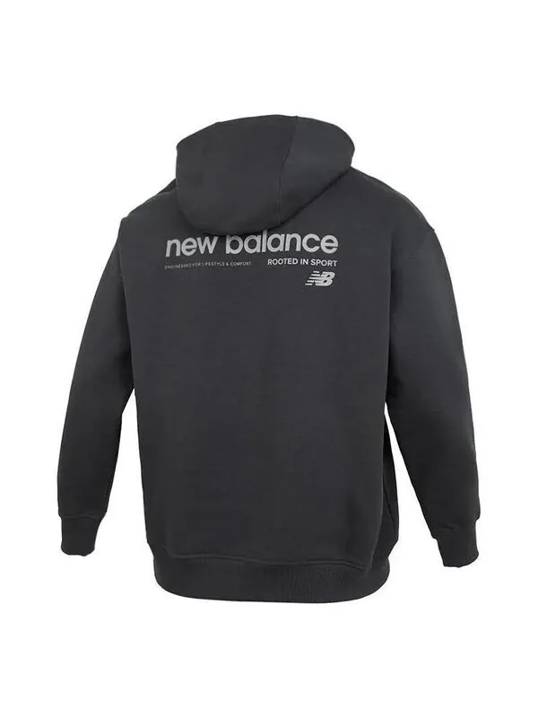 Толстовка с капюшоном с вышивкой nb logo hoodie New Balance — изображение 1 из 4, черный