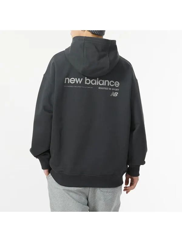 Толстовка с капюшоном с вышивкой nb logo hoodie New Balance — изображение 4 из 4, черный