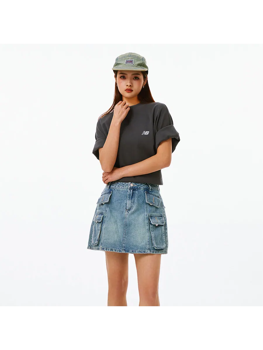 Футболка New Balance NB Logo Cotton T-shirt 'Grey' — изображение 3 из 7, серый