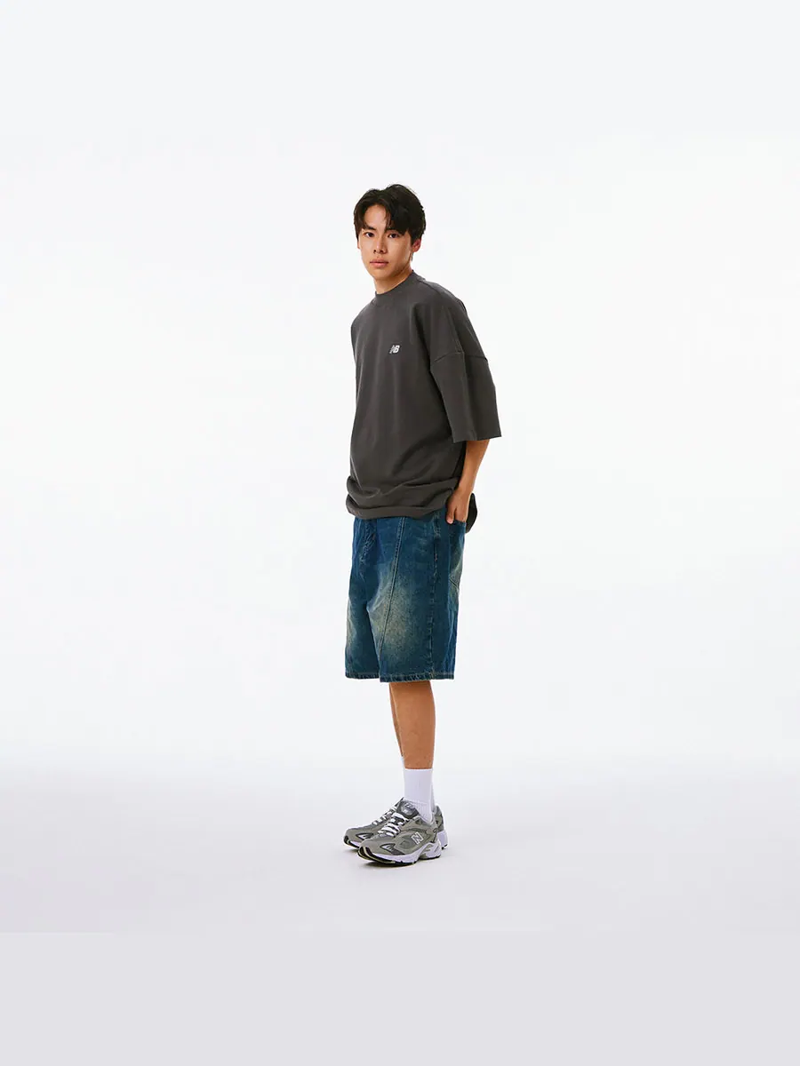 Футболка New Balance NB Logo Cotton T-shirt 'Grey' — изображение 7 из 7, серый