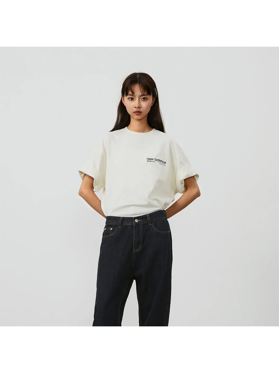 Футболка New Balance Wordmark Logo T-Shirt 'White' — изображение 3 из 7, белый
