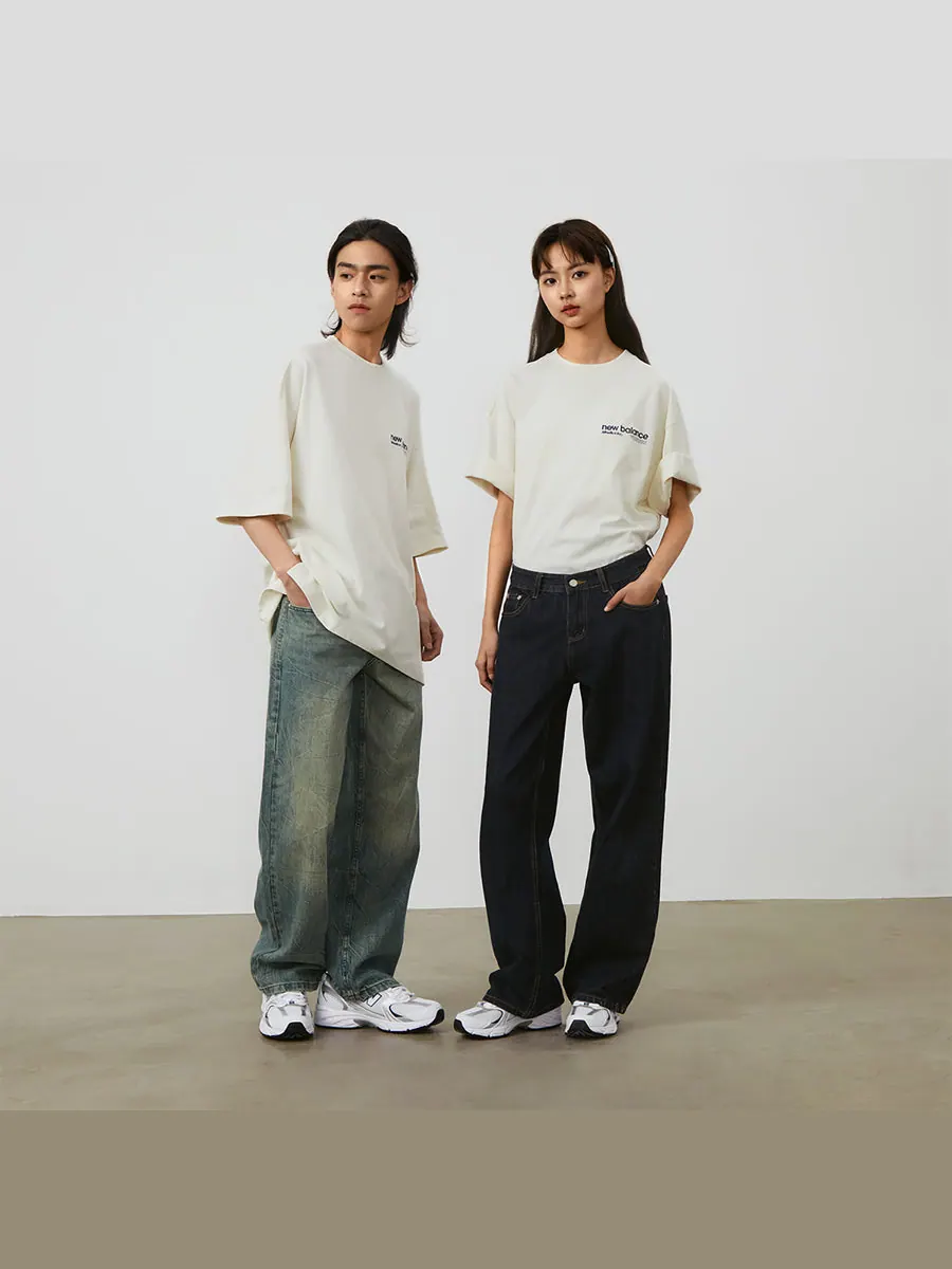 Футболка New Balance Wordmark Logo T-Shirt 'White' — изображение 4 из 7, белый