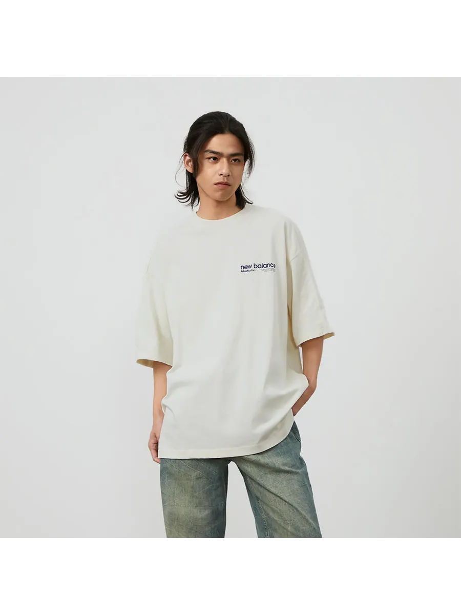 Футболка New Balance Wordmark Logo T-Shirt 'White' — изображение 5 из 7, белый
