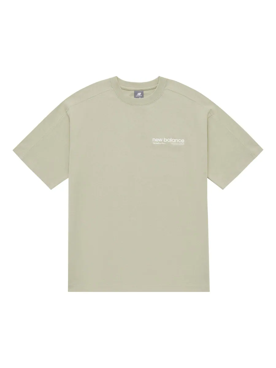 Футболка New Balance Wordmark Logo T-Shirt 'Khaki Green' — изображение 1 из 7, зеленый