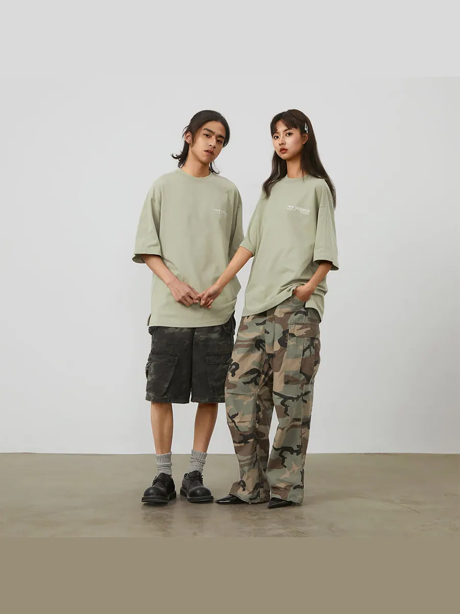 Футболка New Balance Wordmark Logo T-Shirt 'Khaki Green' — изображение 7 из 7, зеленый